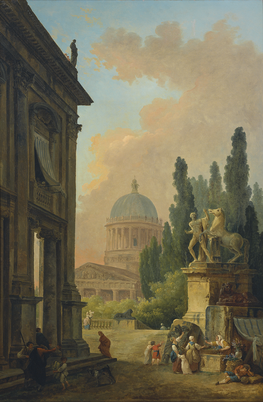 photo:Hubert Robert
Imaginary View of Rome with the Horse-Tamer of the Monte Cavallo and a Church